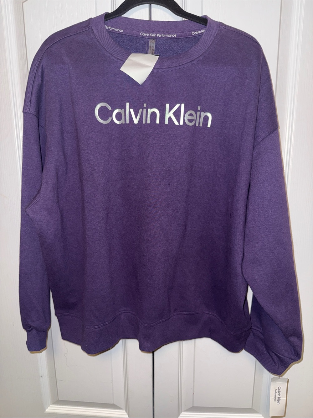 Calvin Klein Purple Logo Crewneck Sweatshirt